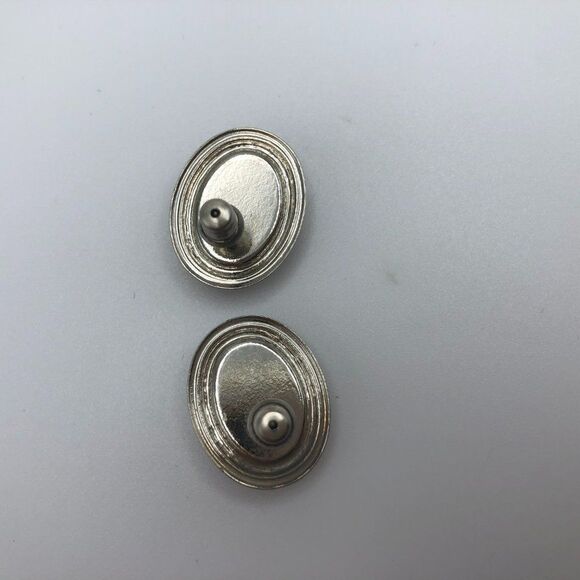 Vendome Vintage Amethyst Rhinestone Cabochon Silver Large Statement Earrings - Picture 4 of 4